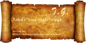 Takácsy Györgyi névjegykártya